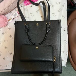Authentic Tory Burch Shopper Tote + Wallet